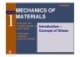 Lecture Mechanics of materials (Third edition) - Chapter 1: Introduction - Concept of stress