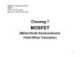Bài giảng Dụng cụ bán dẫn - Chương 7: MOSFET (P1)