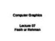 Lecture Computer graphics - Lecture 7