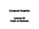 Lecture Computer graphics - Lecture 4