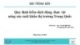 Bài giảng Quy định kiểm dịch động, thực vật nông sản xuất khẩu thị trường Trung Quốc - ThS. Vũ Thị Hải Yến