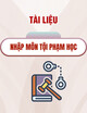 Tài liệu Nhập môn tội phạm học