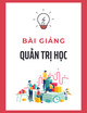 Bài giảng Quản trị học: Chương 1 - Trường ĐH Tài nguyên và Môi trường Hà Nội