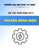 Đề thi cuối học kỳ 1 năm học 2018-2019 môn Truyền động điện